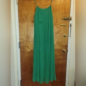 ASOS Green Pleated Maxi Sundress